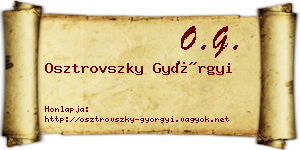 Osztrovszky Györgyi névjegykártya